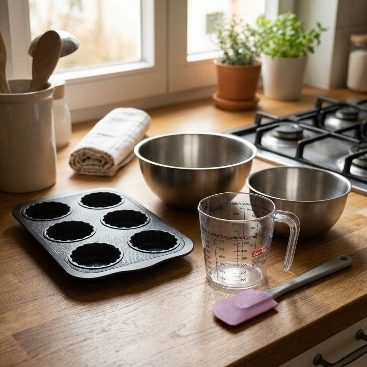 Set de 5 ustensiles de pâtisserie moule à gâteaux bol spatule et verre doseur Silicone fibre de verre Silicone fibre de verre Zenker  Silicone fibre de verre