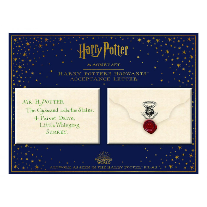 Harry Potter Set Magnete Letteraa Di Accettazione A Hogwarts Di 5,5 X 8 Cm Noble