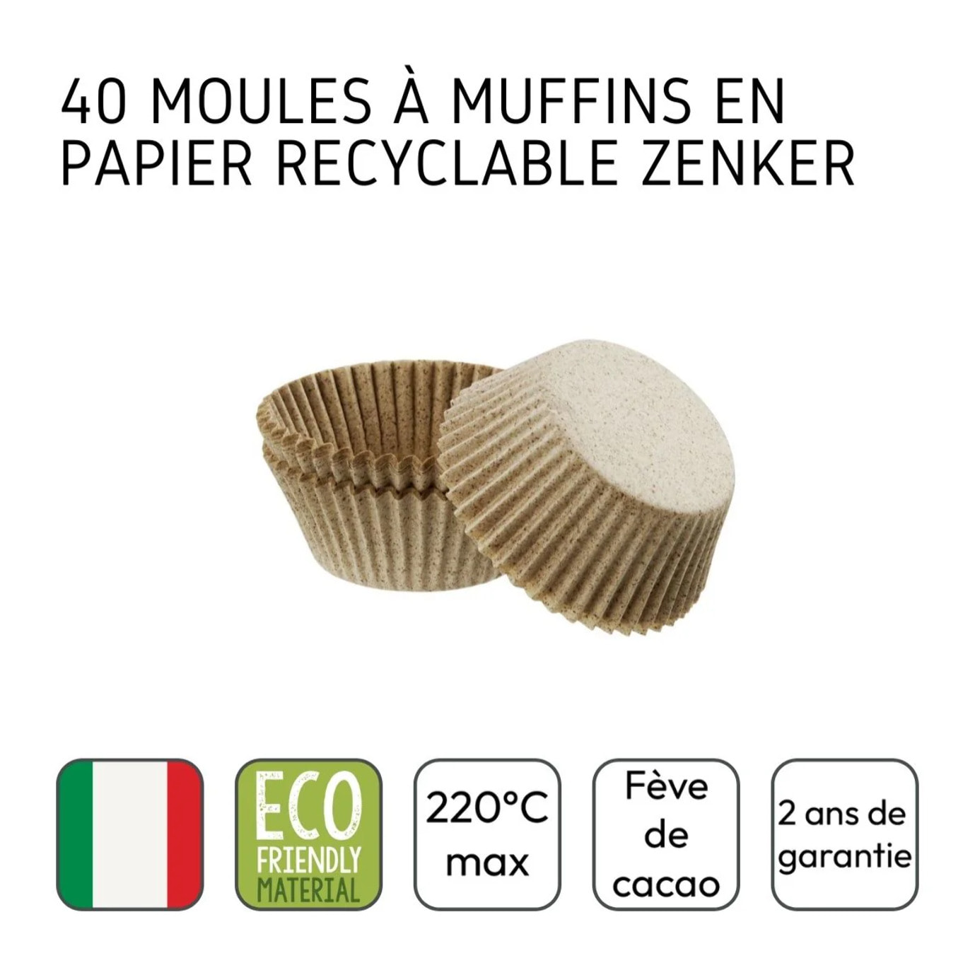 Lot de 40 moules à muffins en papier 7 cm Zenker Smart Pastry