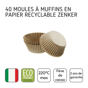 Lot de 40 moules à muffins en papier 7 cm Zenker Smart Pastry