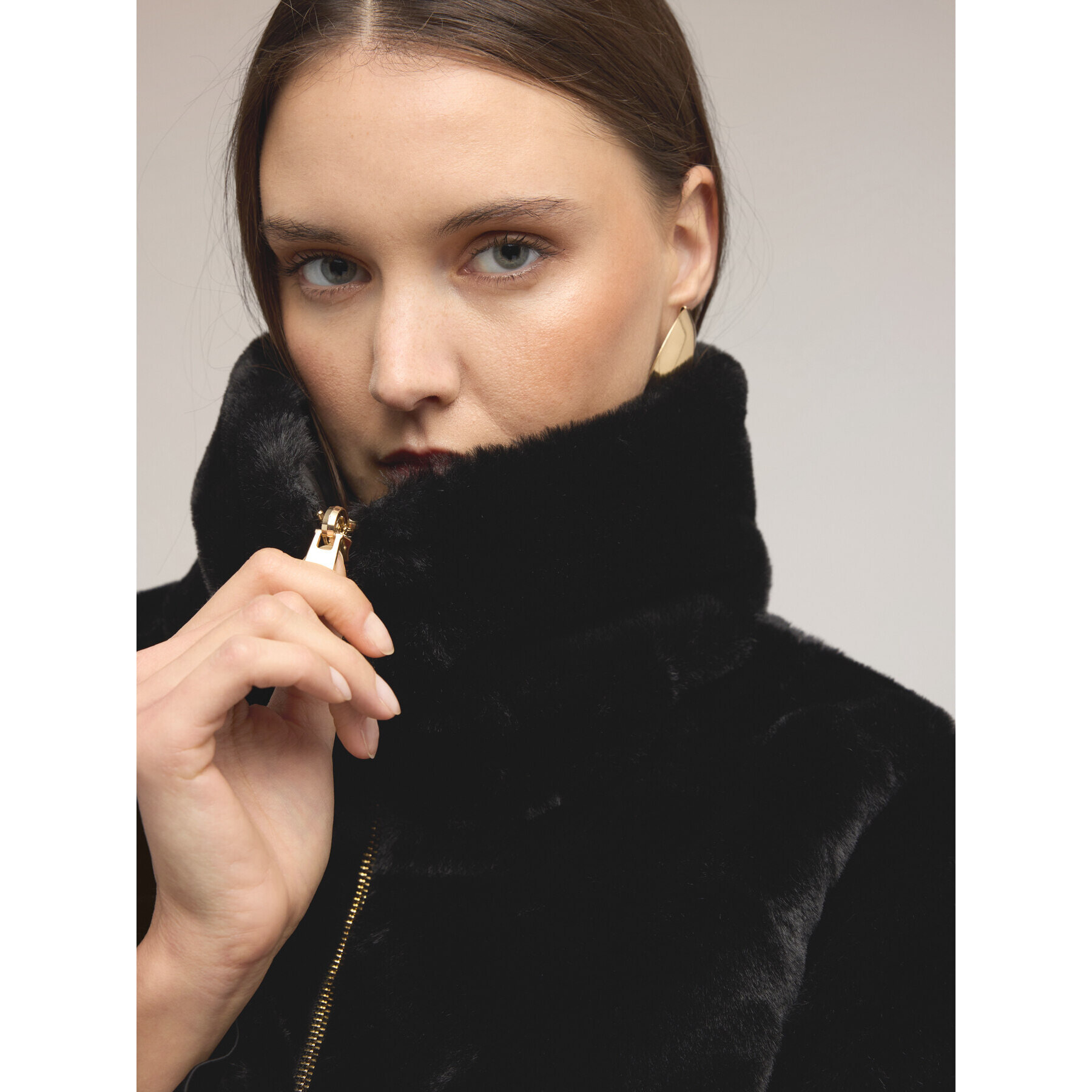 Motivi - Chaqueta efecto pelo reversible - Negro