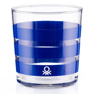 Set 4pcs vasos de agua cristal rayas multicolor  benetton