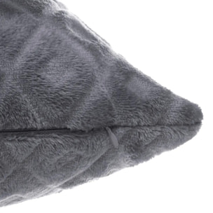 Coussin losanges flanelle gris ardoise 40x40cm