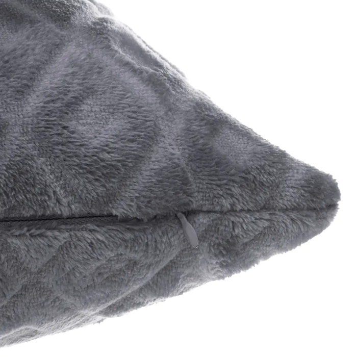 Coussin losanges flanelle gris ardoise 40x40cm