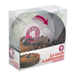 Cercle à gâteau et pâtisserie extensible, Inox
