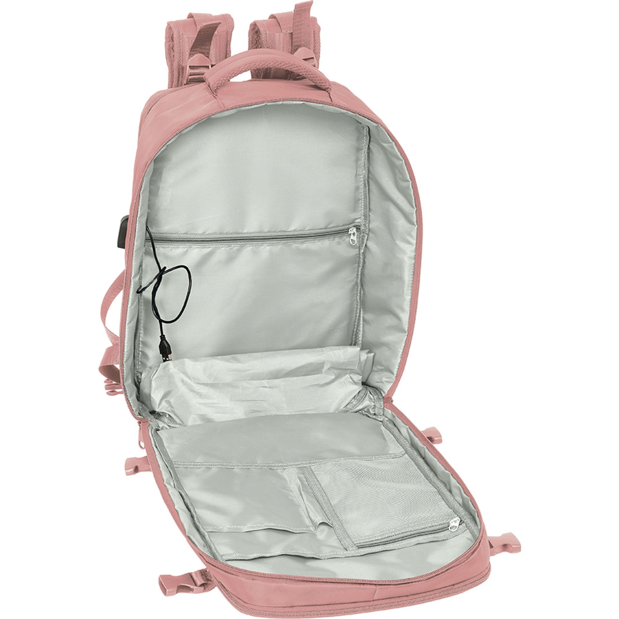Mochila viaje cabina portatil 15,6 safta "rosa"