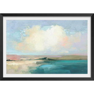 Affiche Ciel sur la côte Affiche + cadre en bois - Noir