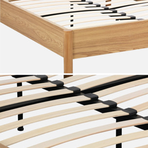 Lit avec sommier à lattes 160x200cm décor bois HARMONY