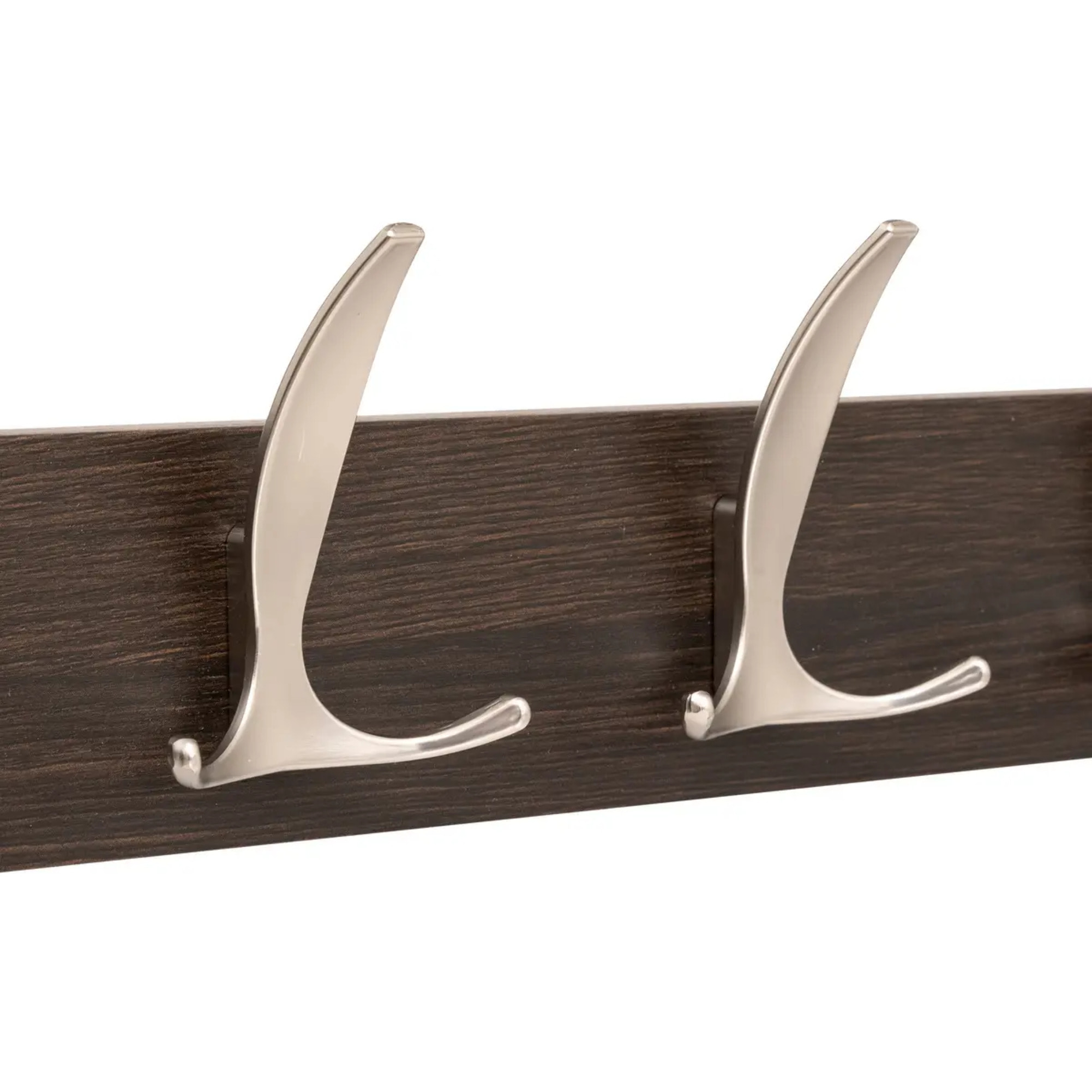 Patère Aly 4 têtes L45cm bois foncé gris