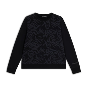 Felpa girocollo comfort fit donna con fantasia floreale