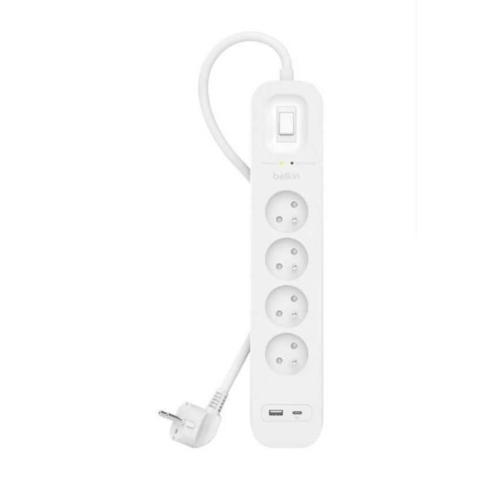 Multiprise BELKIN 4 prises + USB-C et USB-A