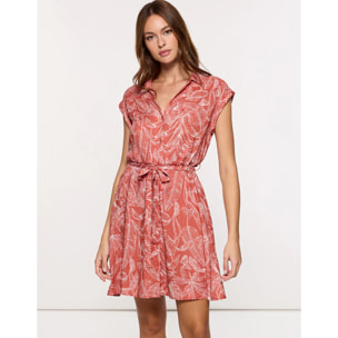 Vestido Manga Corta Naranja - Luminjur