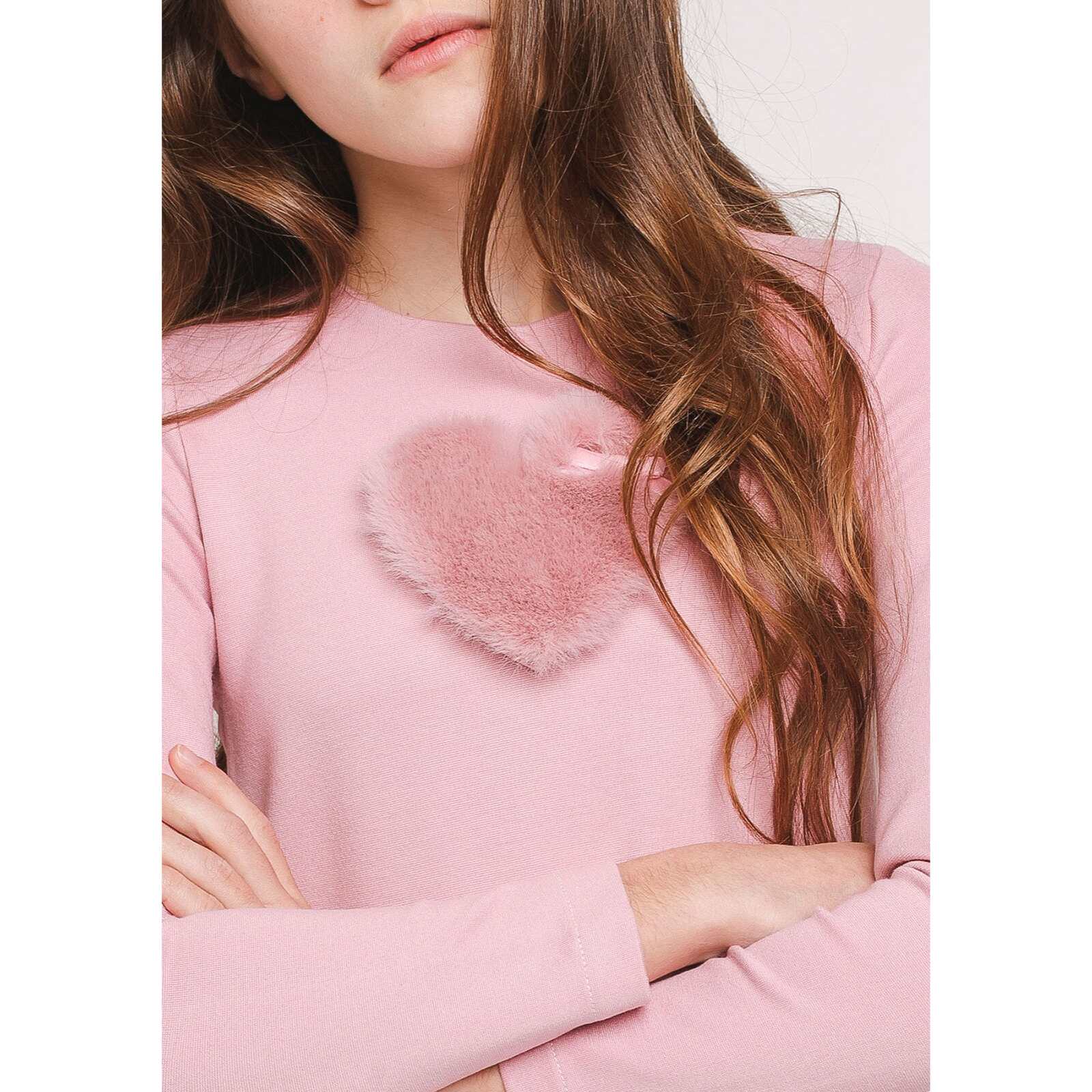 Vestido rosa con corazón de piel para niña