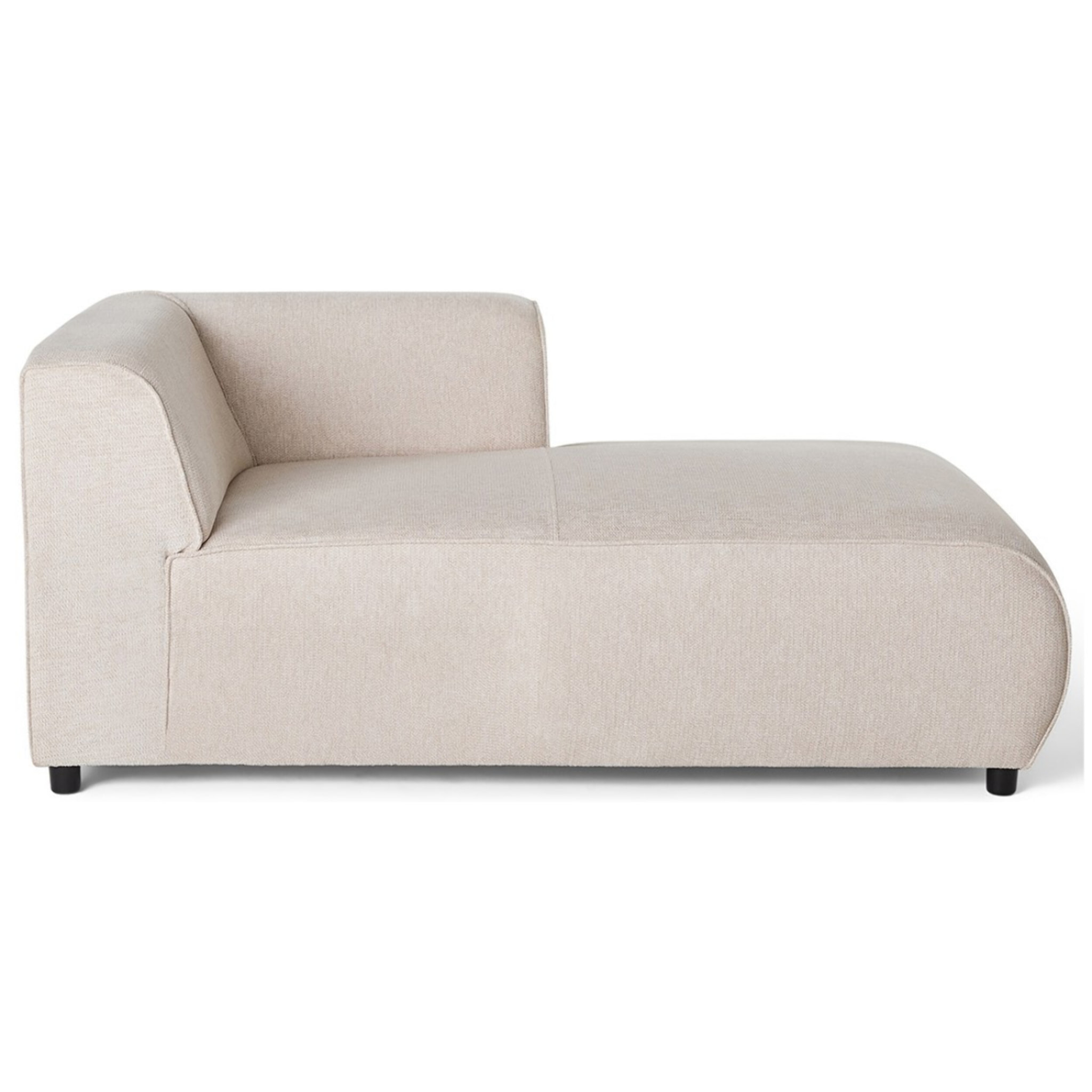 Suaro - Module d'assise méridienne droit en tissu texturé - Beige