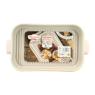 Plat à four grille en grès beige  OCTAVE