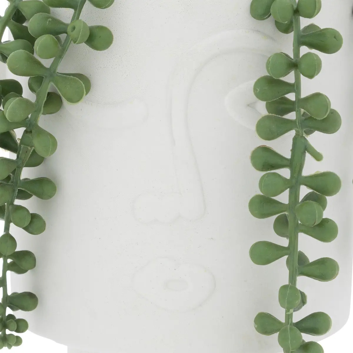 Plante artificielle en pot en ciment H25cm blanc