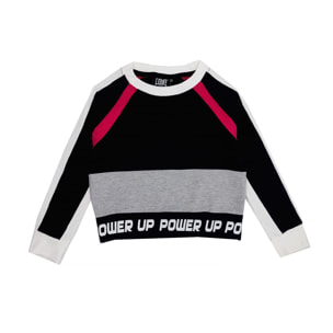 Sudadera de cuello redondo de niña neón