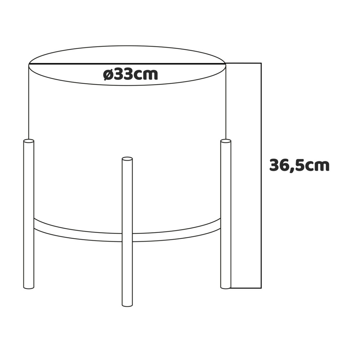 BONN LETHERETTE - Pouf piccolo tondo in letherette