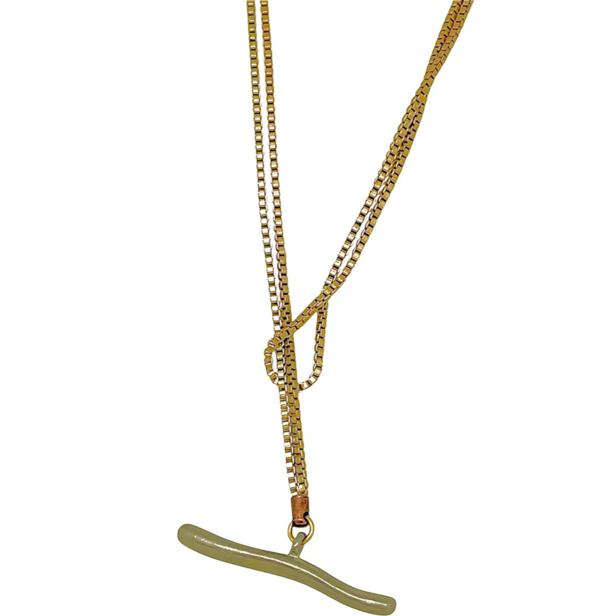 Collar Pendant doble o largo 90 dorado chapado latón