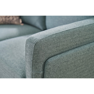 Canapé design 2 places en tissu vert de gris et métal noir MOSCO