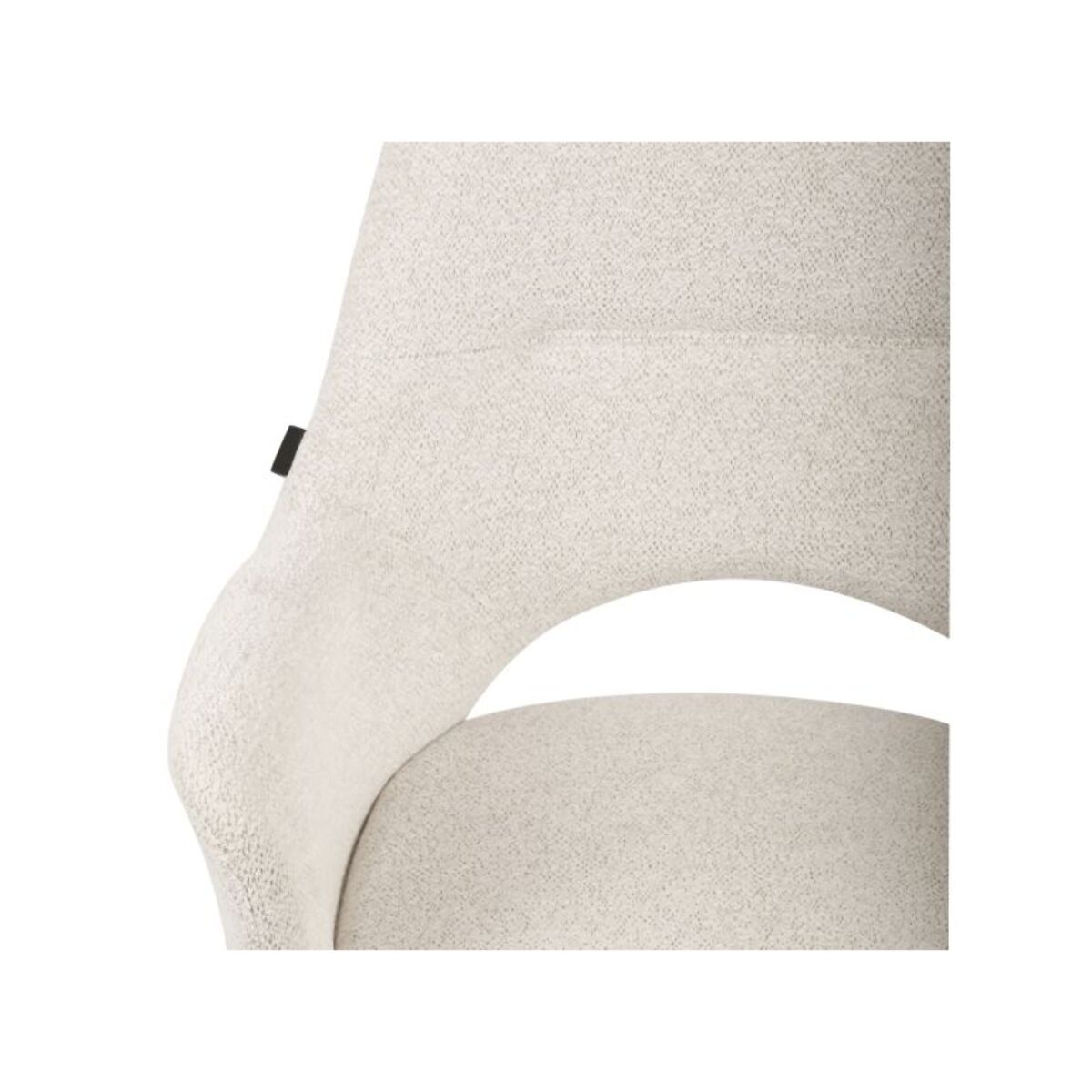 Chaise rotative 180° en tissu doux écru avec pieds en métal - LEVANTE