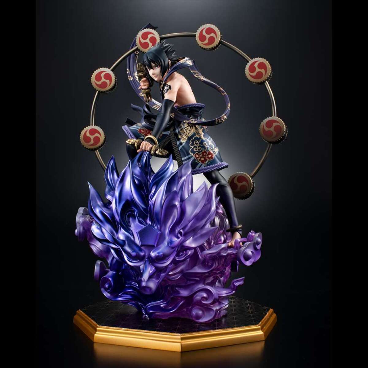 NARUTO SHIPP SASUKE THUNDER GOD GEM STAT Statua Megahouse