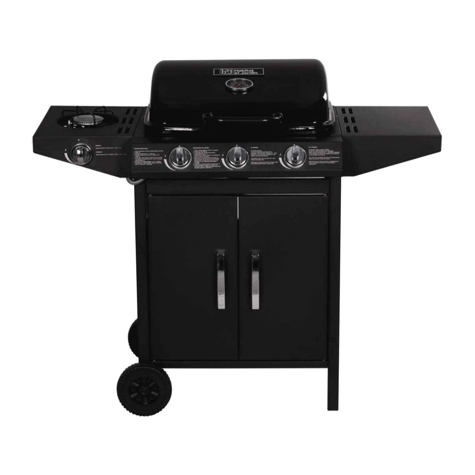 Barbecue gaz "Festa 4" - 4 brûleurs dont 1 latéral - 10.5kW - Noir