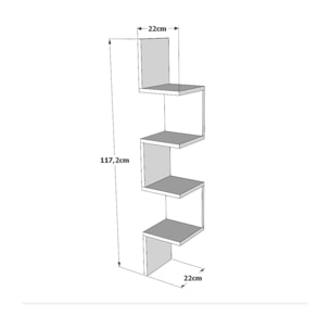 Mensola Dmencacc, Scaffale, Ripiano a muro, Scaffalatura multiuso, 22x22h117 cm, Quercia