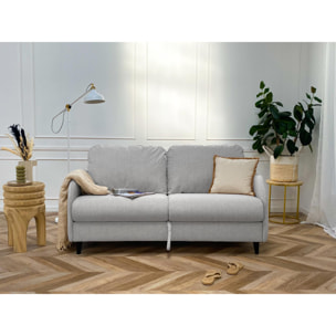 Cosmos - canapé 3 places convertible express couchage quotidien 140 cm matelas 11 cm en tissu - Gris