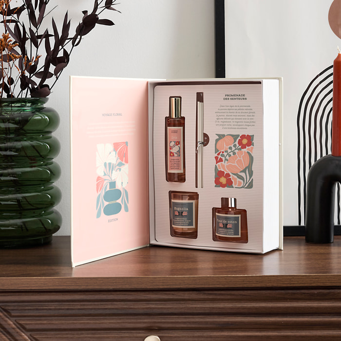 Bougie Parfumee Diffuseur Spray Coffret Flower