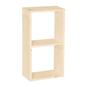 Estanteria de madera maciza en tono natural con 1 estante Alto: 74 Largo: 40 Ancho: 20