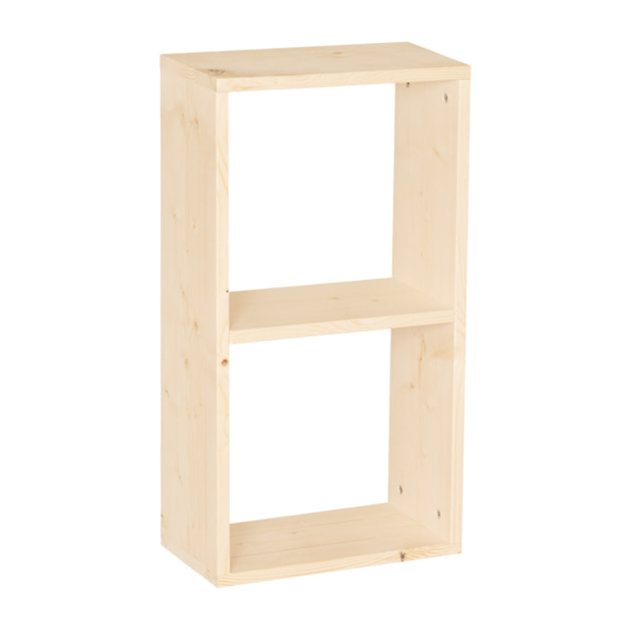 Estanteria de madera maciza en tono natural con 1 estante Alto: 74 Largo: 40 Ancho: 20