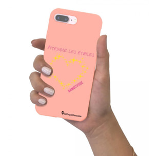 Coque iPhone 7 Plus/ 8 Plus Silicone Liquide Douce corail Atteindre les étoiles La Coque Francaise.