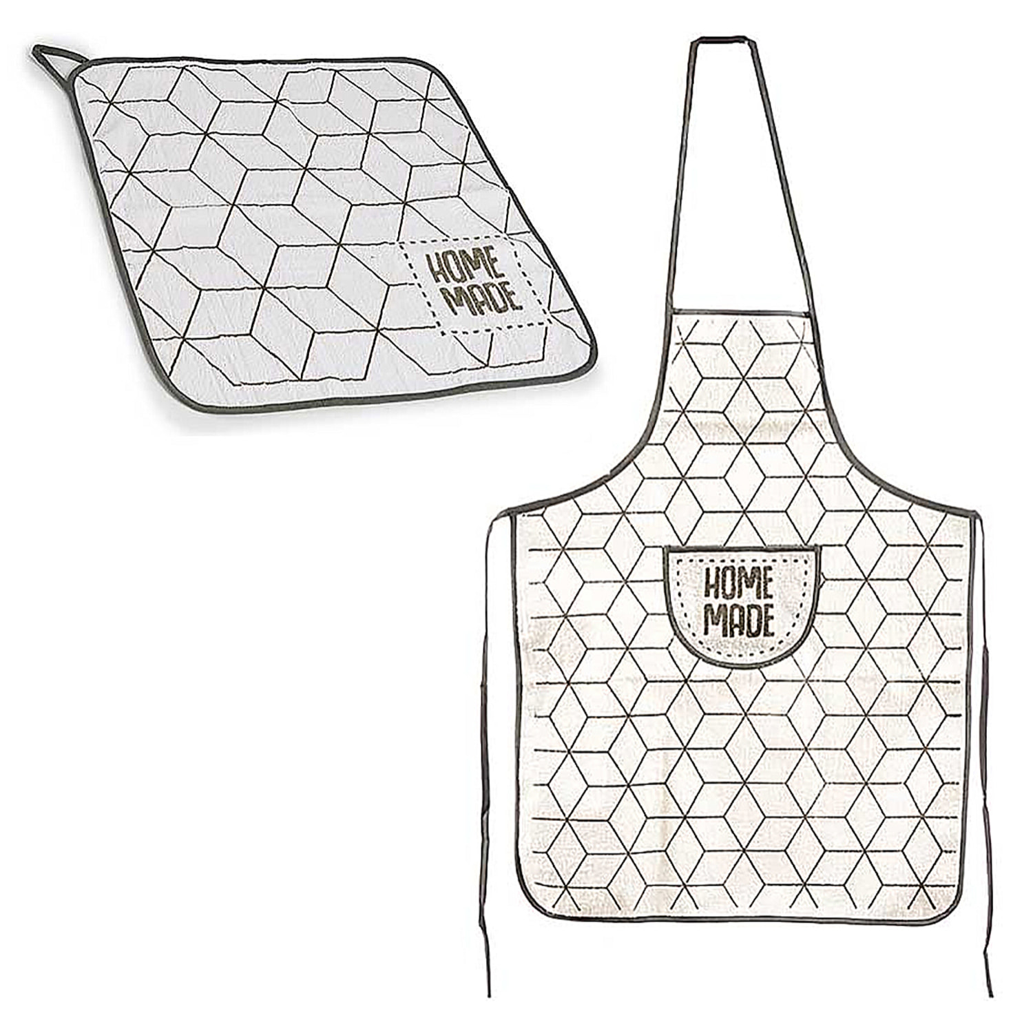 Set di grembiule + strofinaccio da cucina.