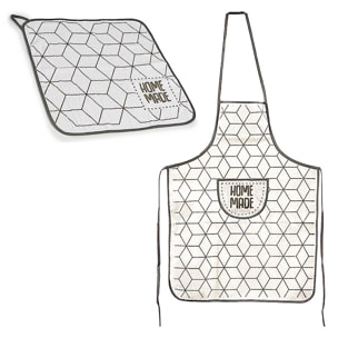 Set di grembiule + strofinaccio da cucina.