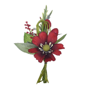 Pick Fiore. Diametro 11 Cm - Pezzi 12 - 11X17X7cm - Colore: Rosso - Bianchi Dino - Fiori Artificiali