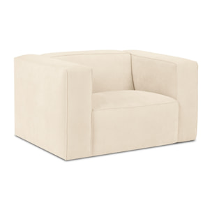 Fauteuil "Muse" en velours côtelé beige