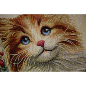 COPPIA CUSCINI ARREDO JACQUARD SFODERABILI 43X43 CM DISEGNO FELIX