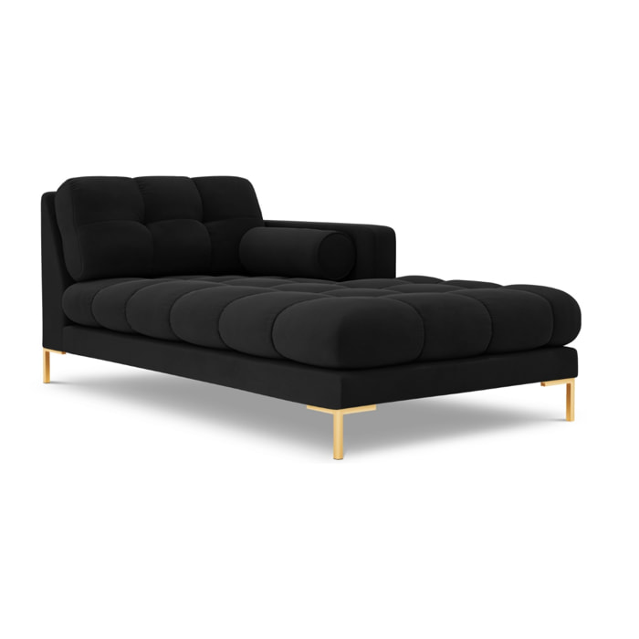 Méridienne droite "Bali" en velours noir