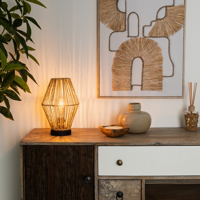 Lampe "Aissa" - métal & papier H32 cm