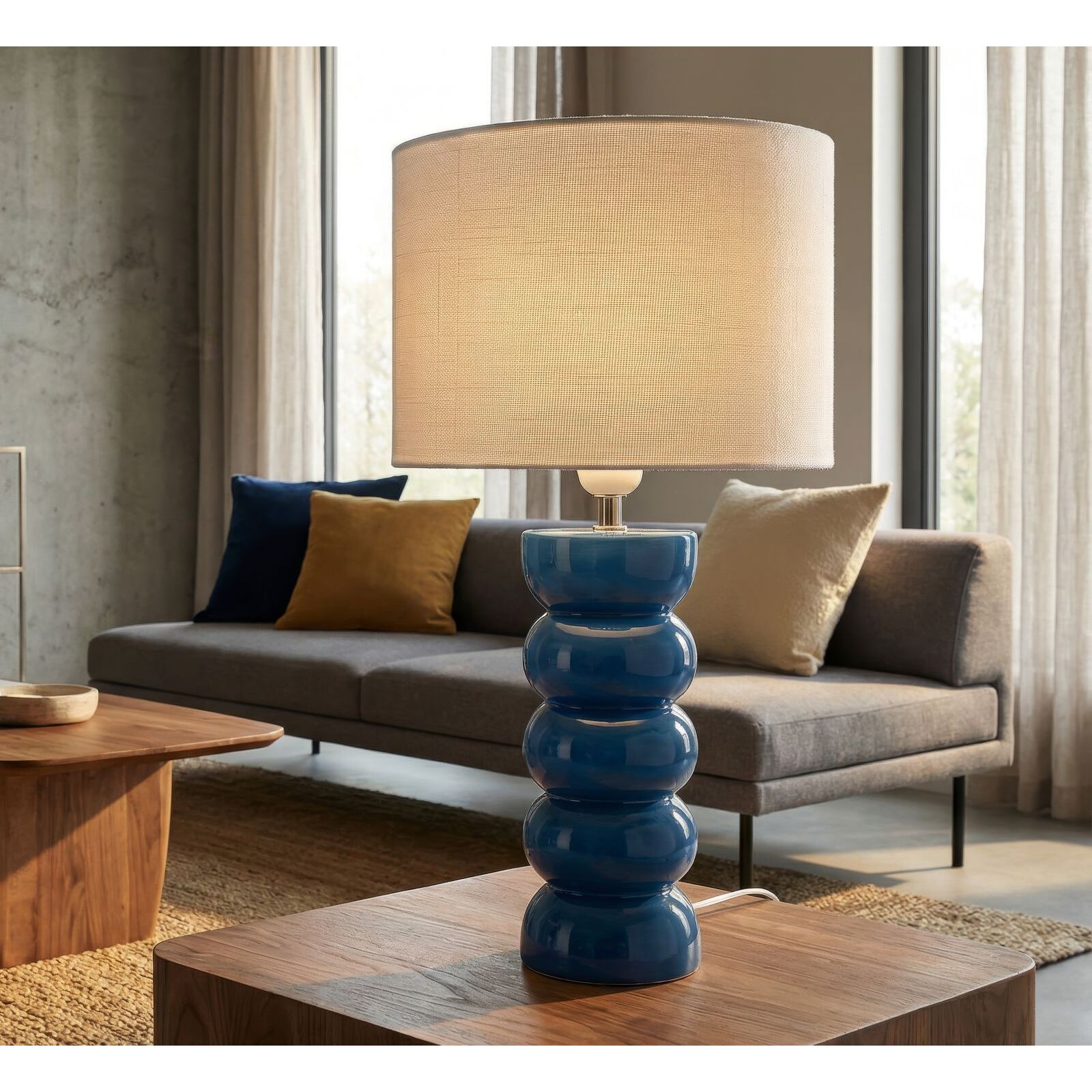 LAMPADA DA TAVOLO TORR BLU CM Ø 25X46