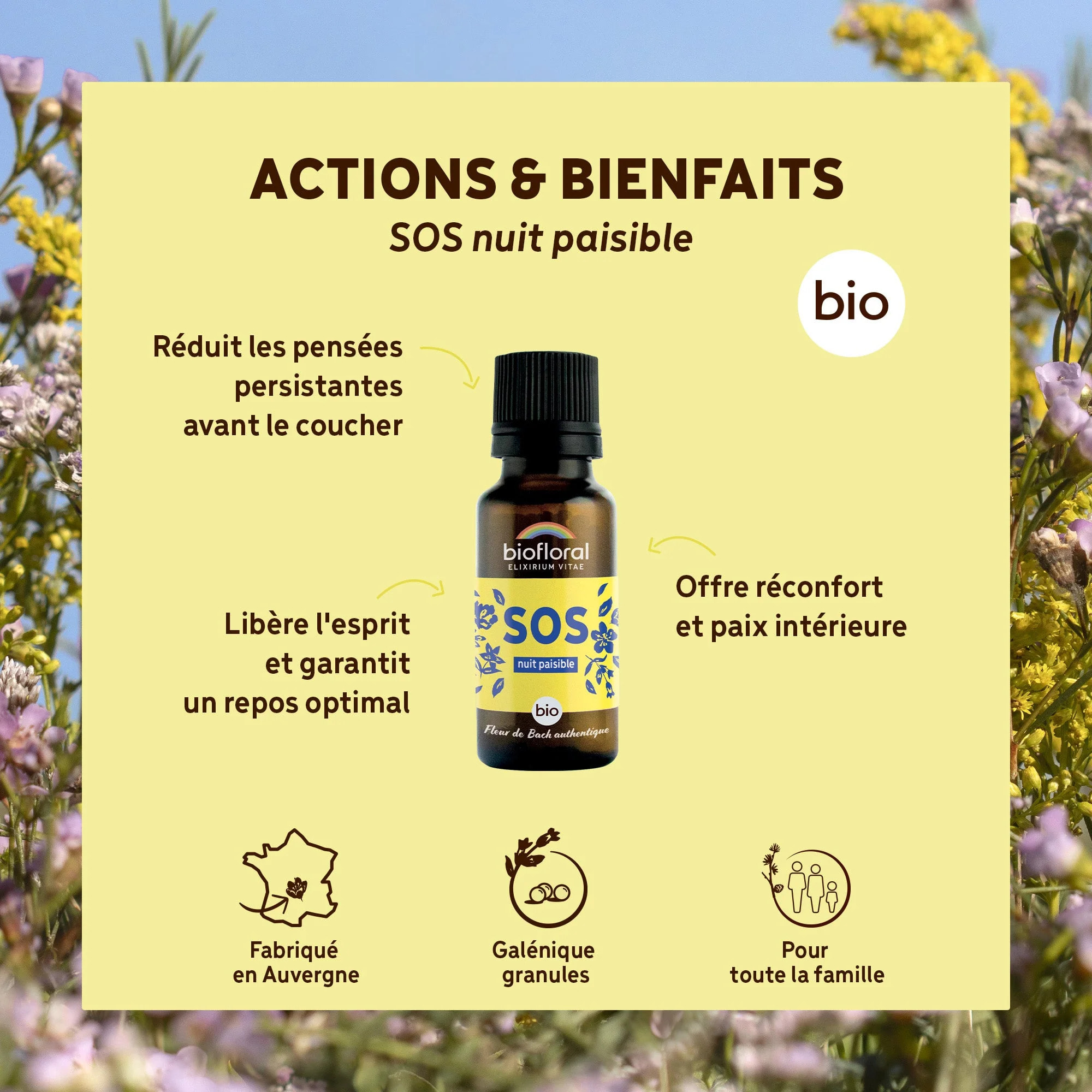 Biofloral - SOS Secours Nuit Paisible - Bio - 19,5 gr