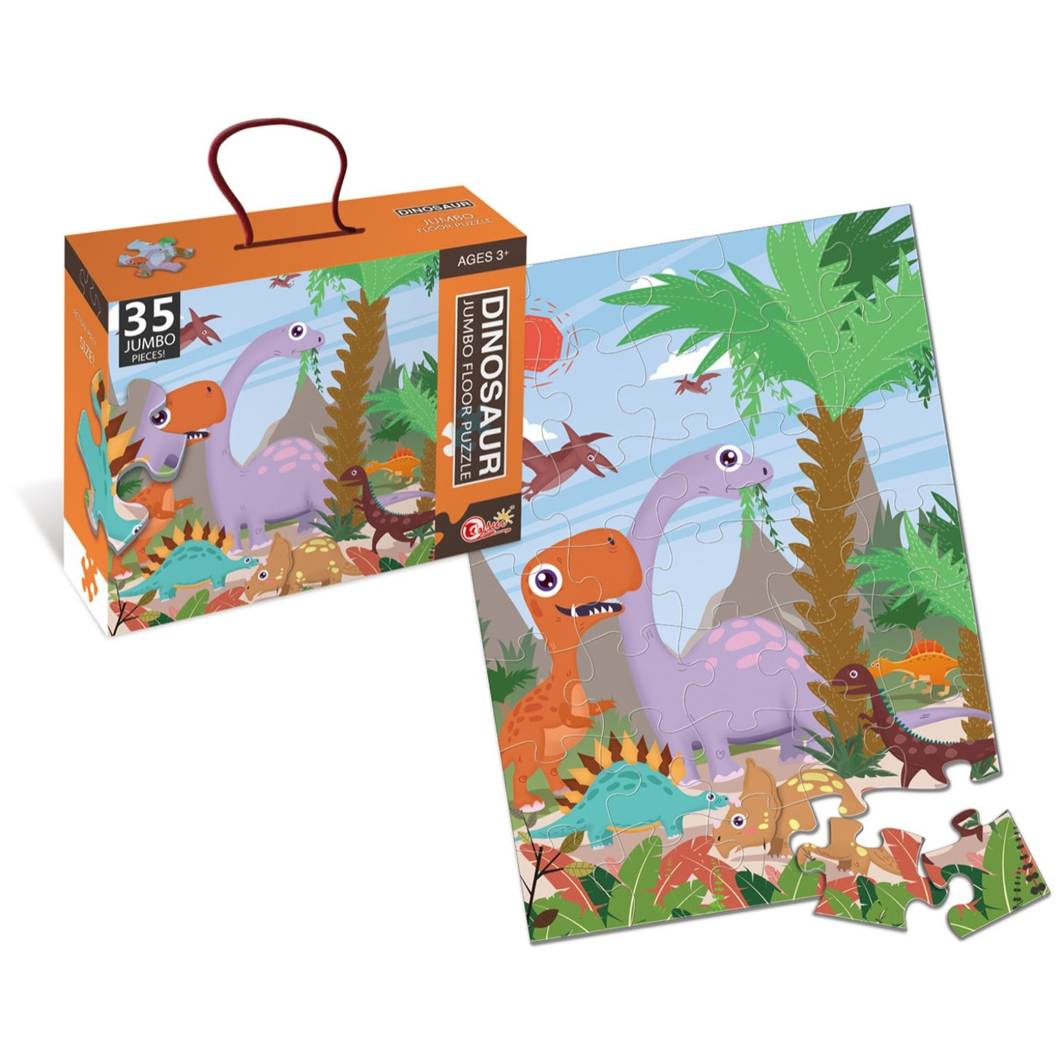 PUZLE DE 35 PIEZAS: MUNDO DINOSAURIO
