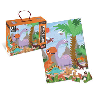PUZLE DE 35 PIEZAS: MUNDO DINOSAURIO