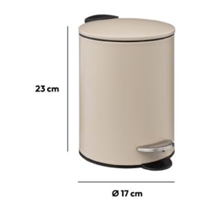 Poubelle métal Soft Close 3L Beige naturel Colorama