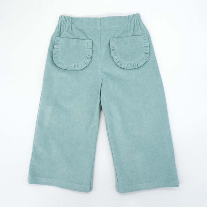 Pantalón de micro pana menta