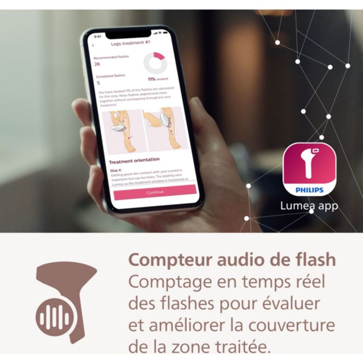 Epilateur lumière pulsée PHILIPS IPL BRI951/01 SERIE 9000