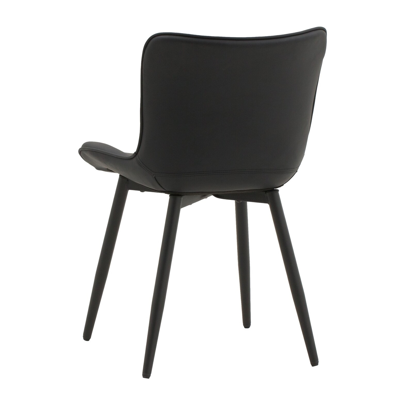 Set di 4 sedie KUDI CHIN in similpelle nero e gambe in metallo nero