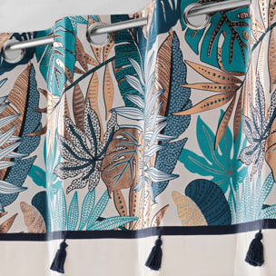 Rideau au top imprimé exotique - Naturel