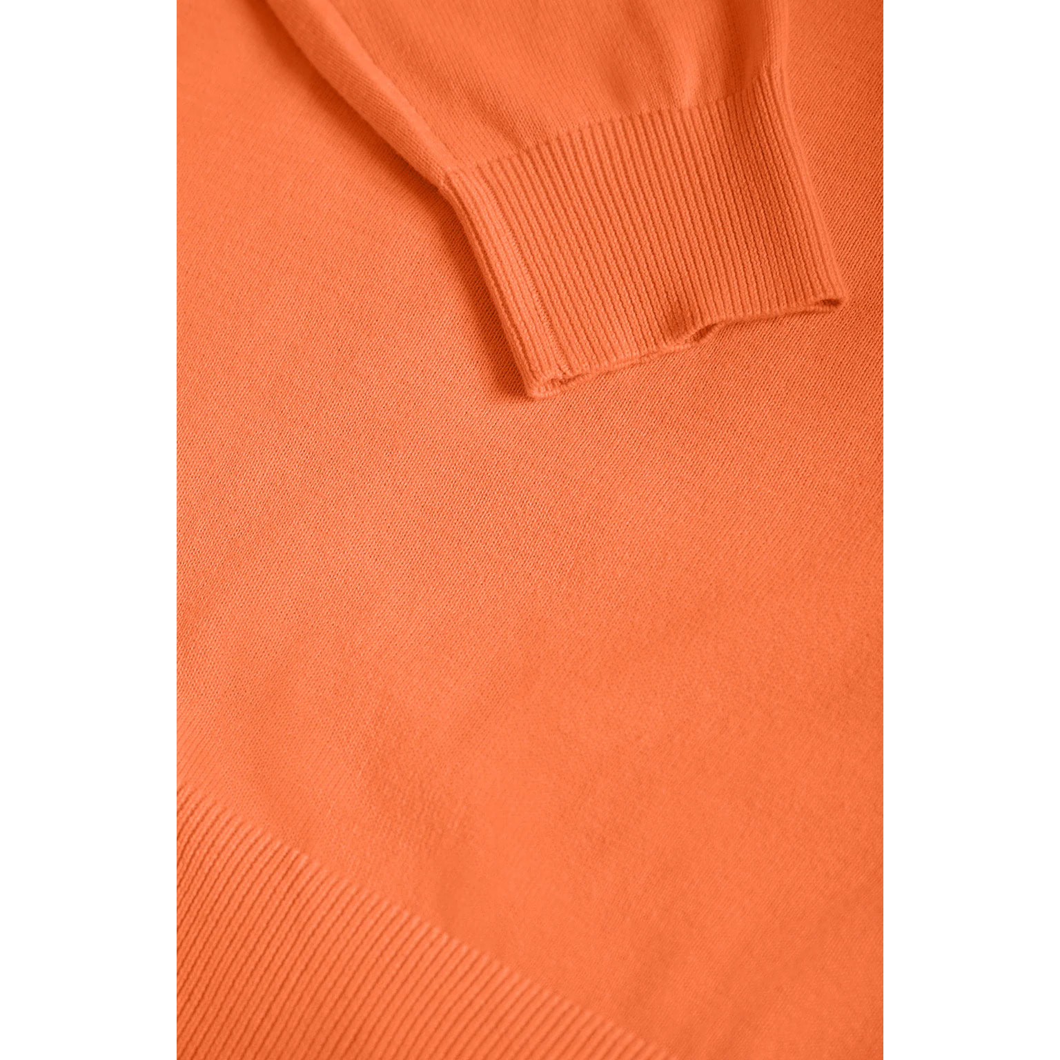 Maglione basic a V in arancione leggero con logo Rigby Go